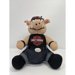 VTG Harley Davidson Motorcycles Biker Plush Hog 10" 1997 Stuff Animal NEW‎ NWT